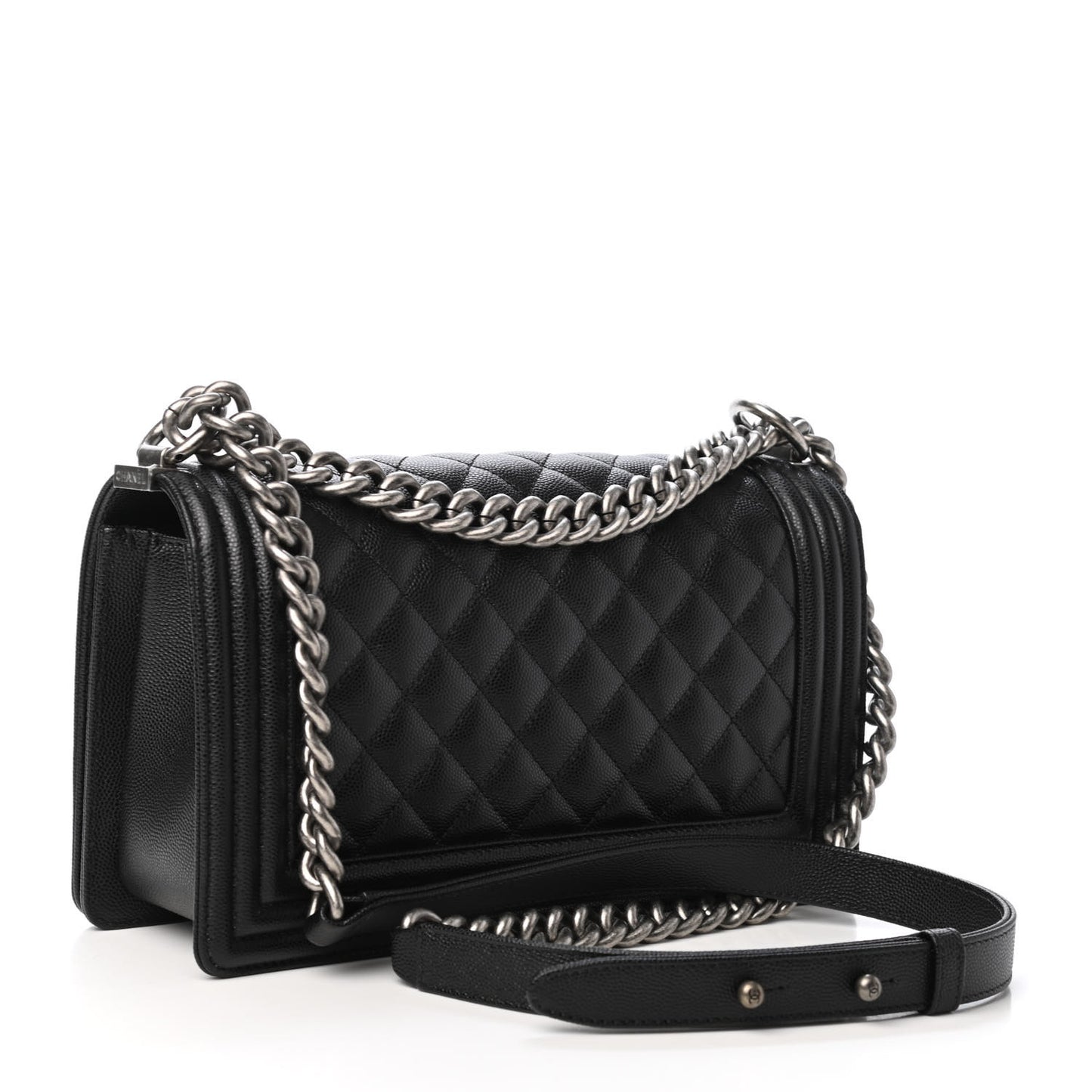 Caviar Quilted Medium Boy Flap Black