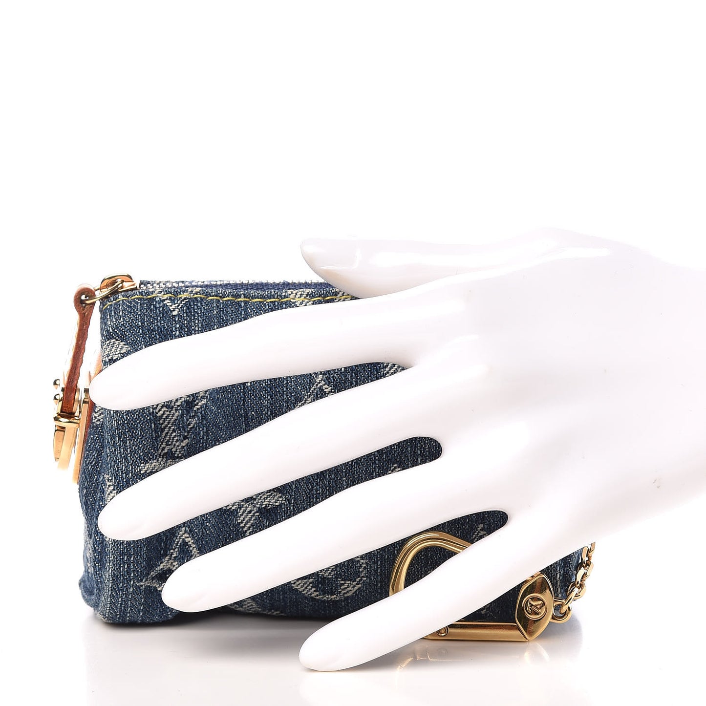 Monogram Denim Pochette Speedy PM Key Holder Blue