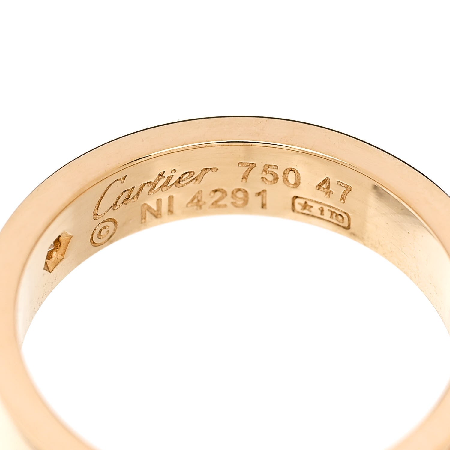 Cartier 18K Yellow Gold Diamond 4mm LOVE Wedding Band Ring 47 4 4 of 5