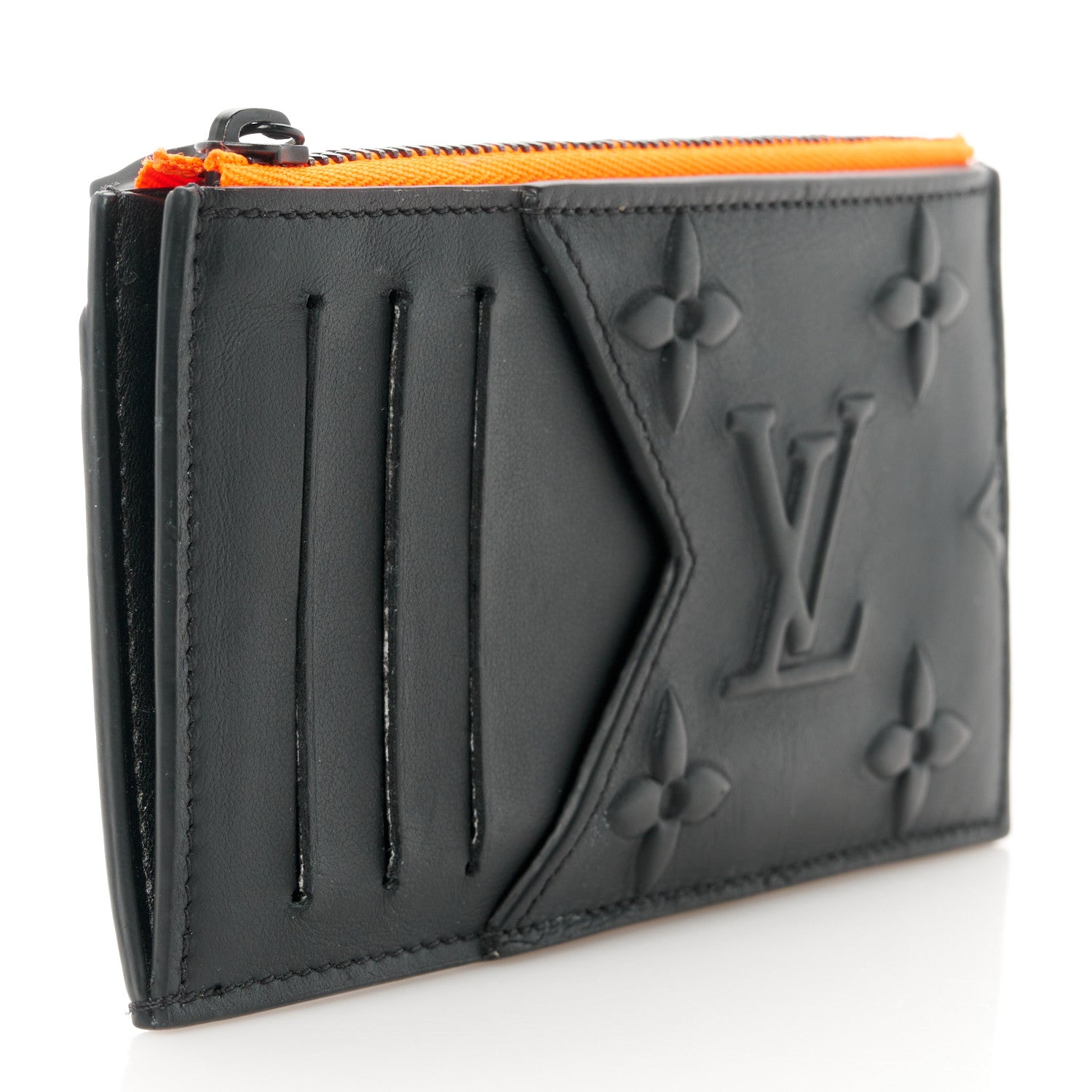 Louis Vuitton Monogram Seal Coin Card Holder Black 3 of 7