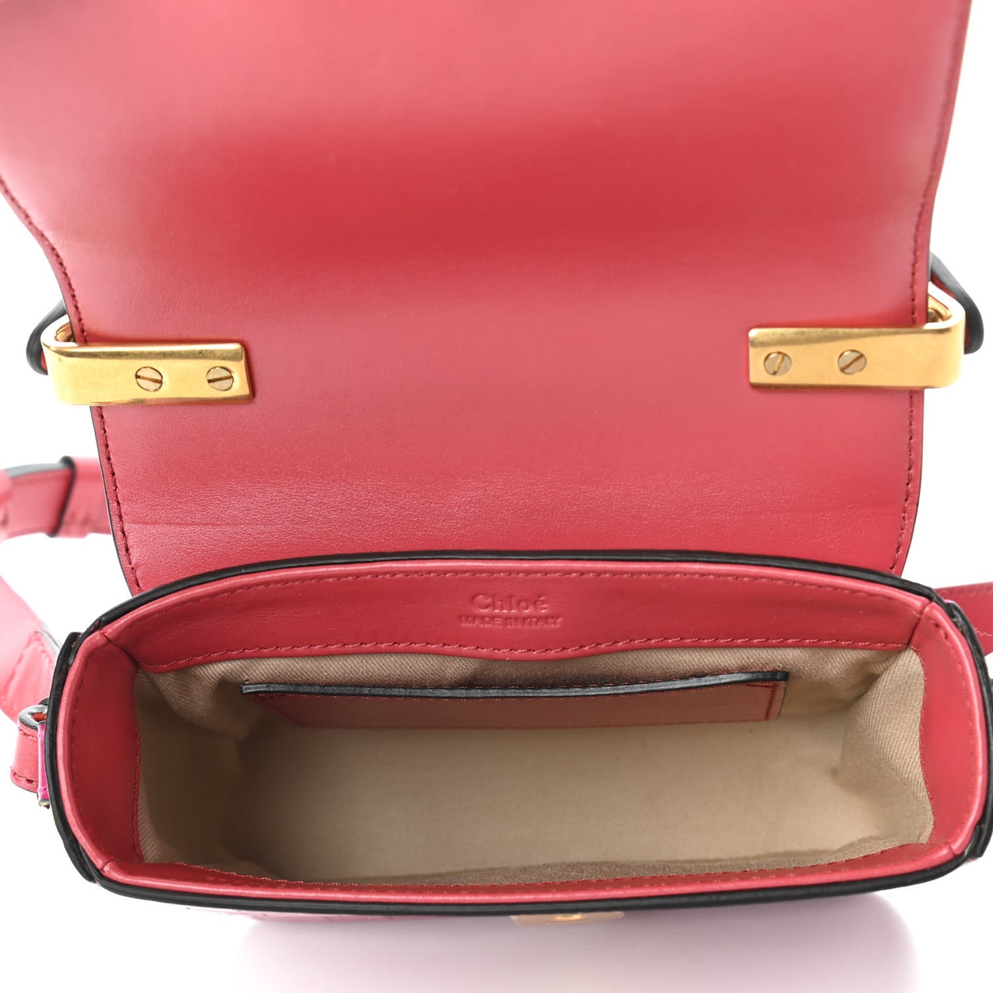 Calfskin Crocodile Embossed Mini C Double Carry Graphic Pink