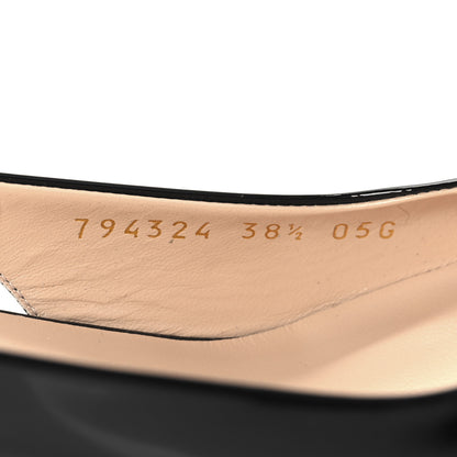 Gucci Vernice Crystal Horsebit Lady Slingback Pumps 38.5 Black 7 of 10