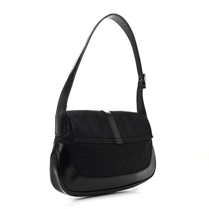 Gucci Monogram Calfskin Small Jackie O Hobo Black 3 of 13