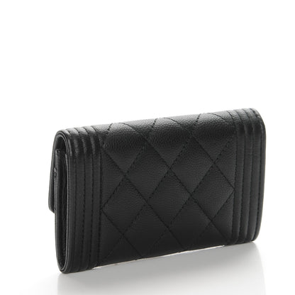 Chanel Caviar Quilted Boy Flap Card Holder Black 3 of 10