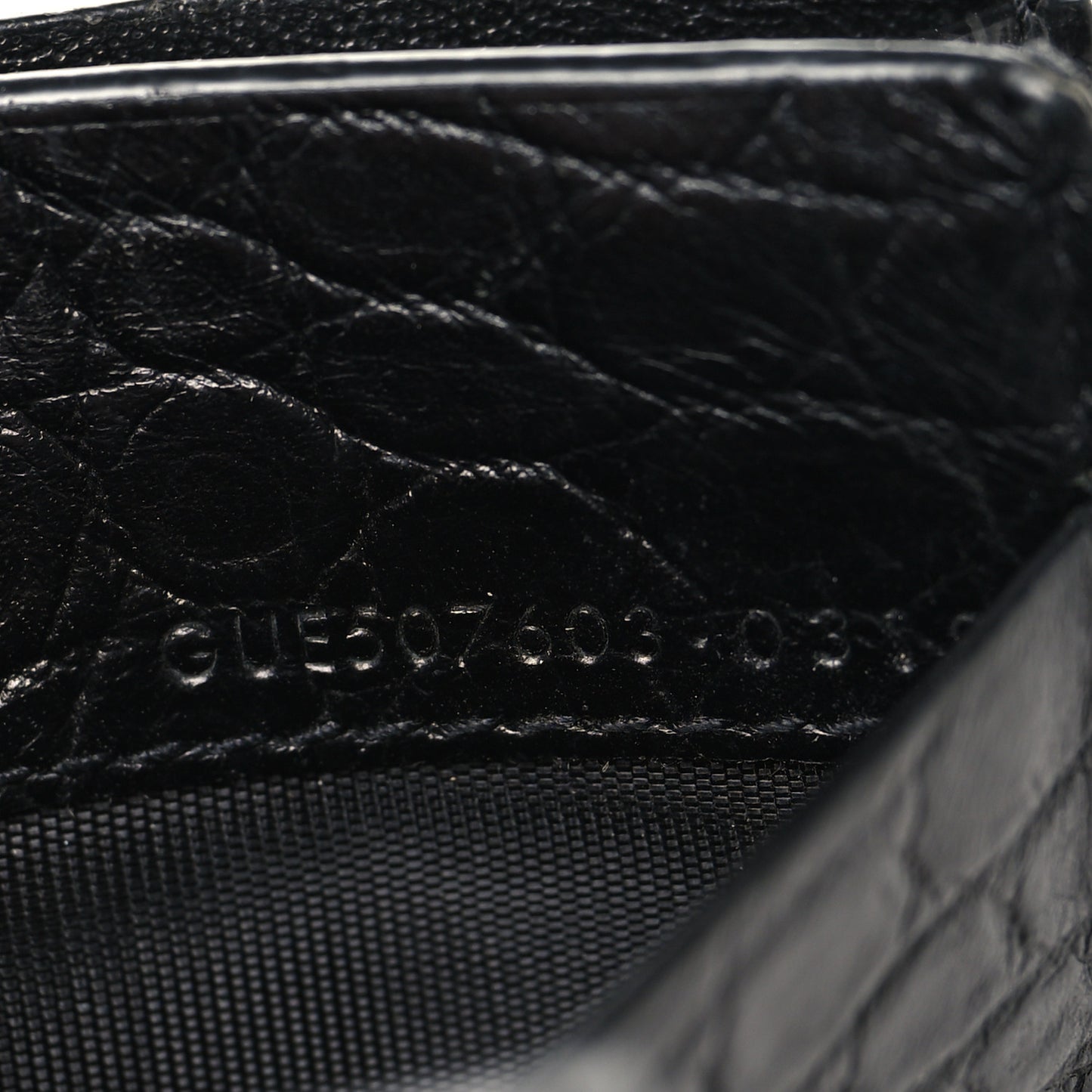 Calfskin Crocodile Embossed Sac De Jour Card Case Black