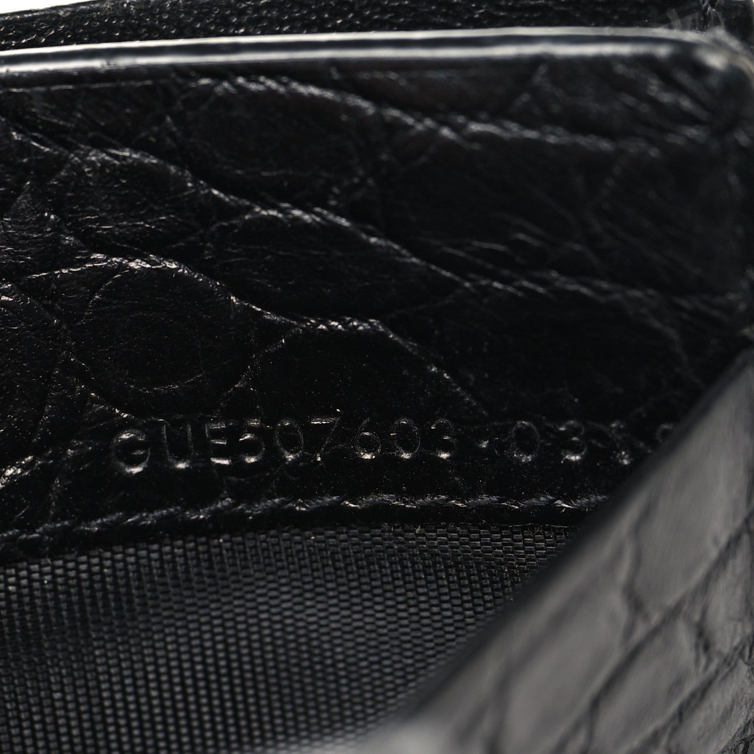 Saint Laurent Calfskin Crocodile Embossed Sac De Jour Card Case Black 7 of 8