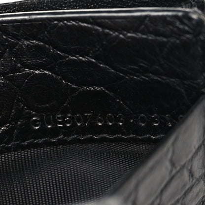 Saint Laurent Calfskin Crocodile Embossed Sac De Jour Card Case Black 7 of 8