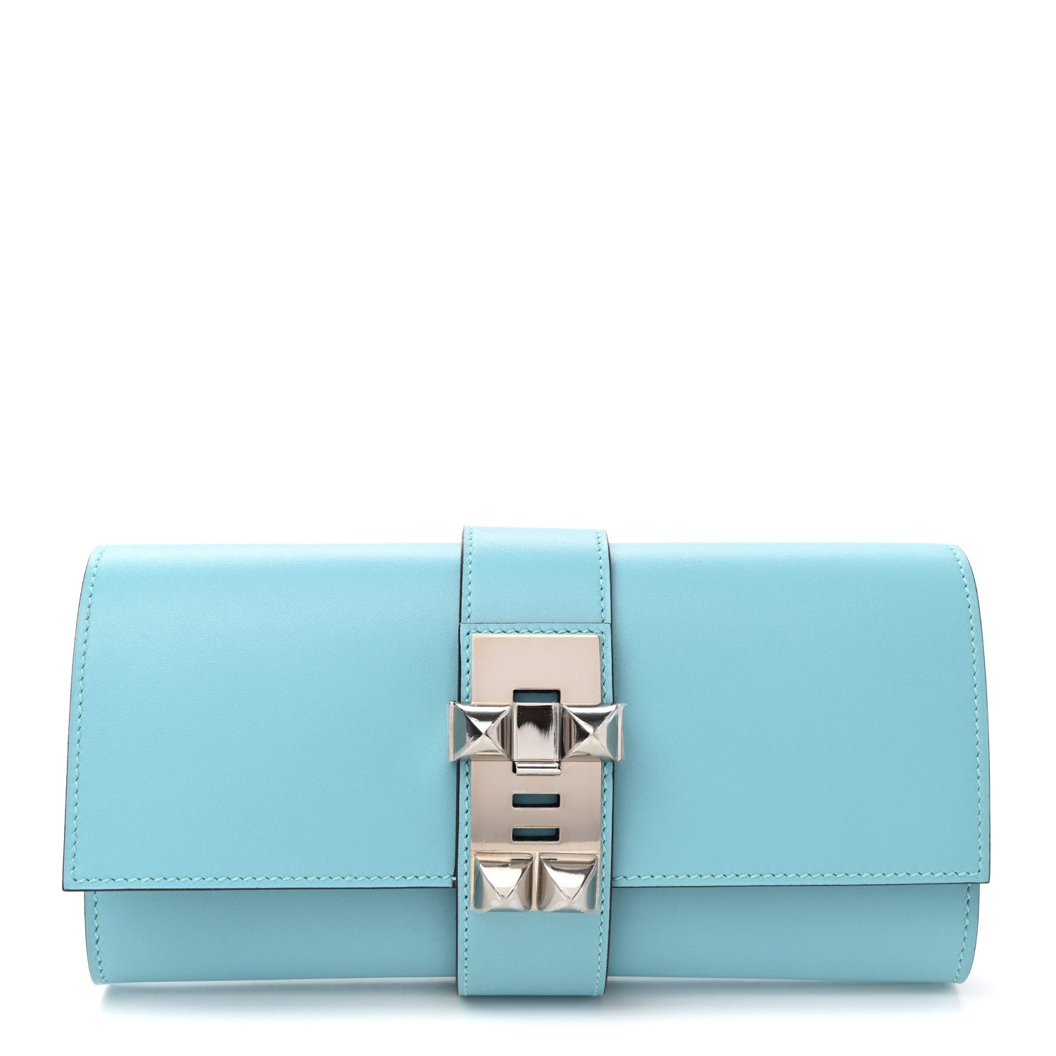 Hermes Tadelakt Medor 23 Clutch Bleu Atoll 1 of 10