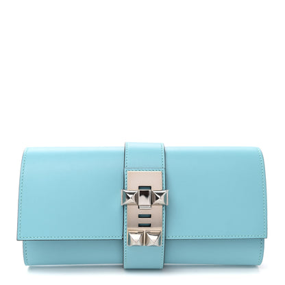 Hermes Tadelakt Medor 23 Clutch Bleu Atoll 1 of 10