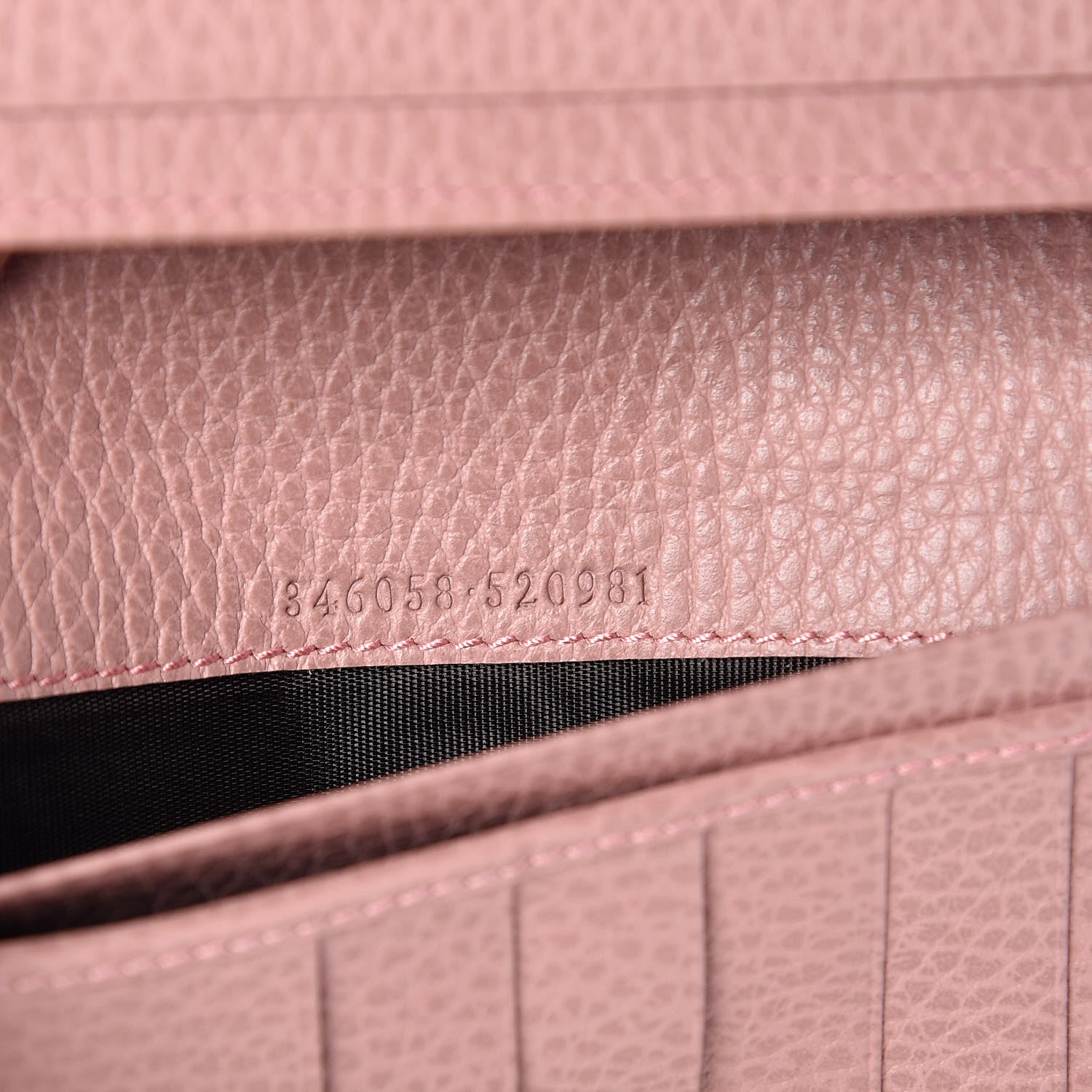 Gucci Monogram Dollar Calfskin Continental Flap Wallet Beige Ebony Soft Pink 7 of 8