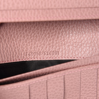 Gucci Monogram Dollar Calfskin Continental Flap Wallet Beige Ebony Soft Pink 7 of 8