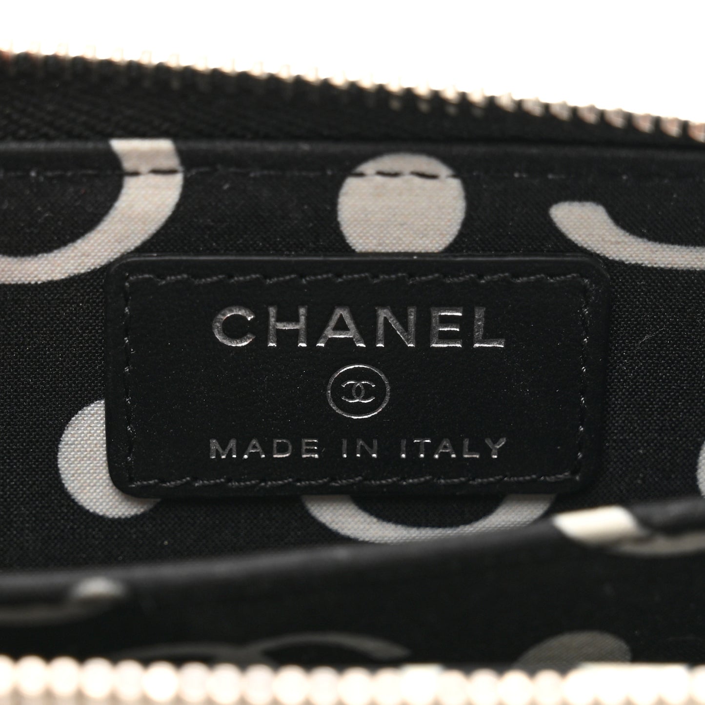 Caviar Quilted Coco Chanel Logo CC Zip Coin Purse Black