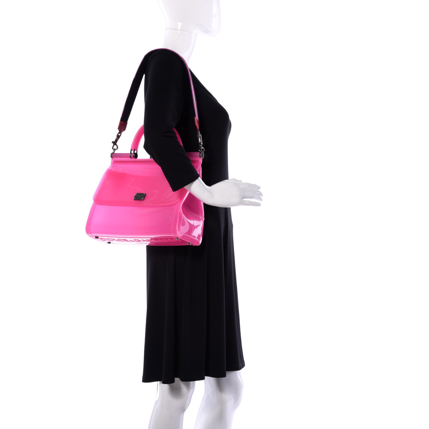 Dolce & Gabbana Rubber Semi Transparent Miss Sicily Satchel Pink 5 of 24