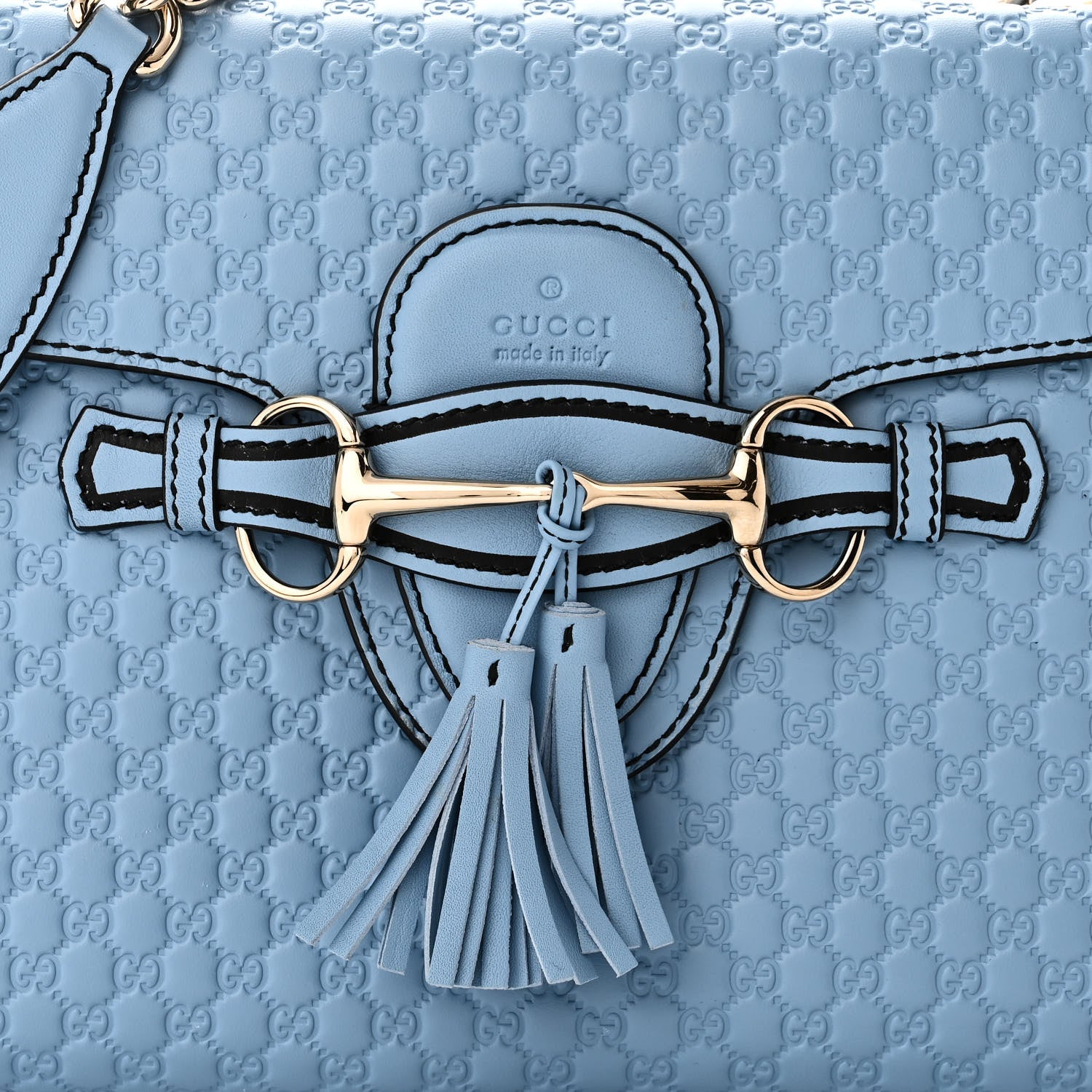 Gucci Microguccissima Medium Emily Chain Shoulder Bag Mineral Blue 8 of 11