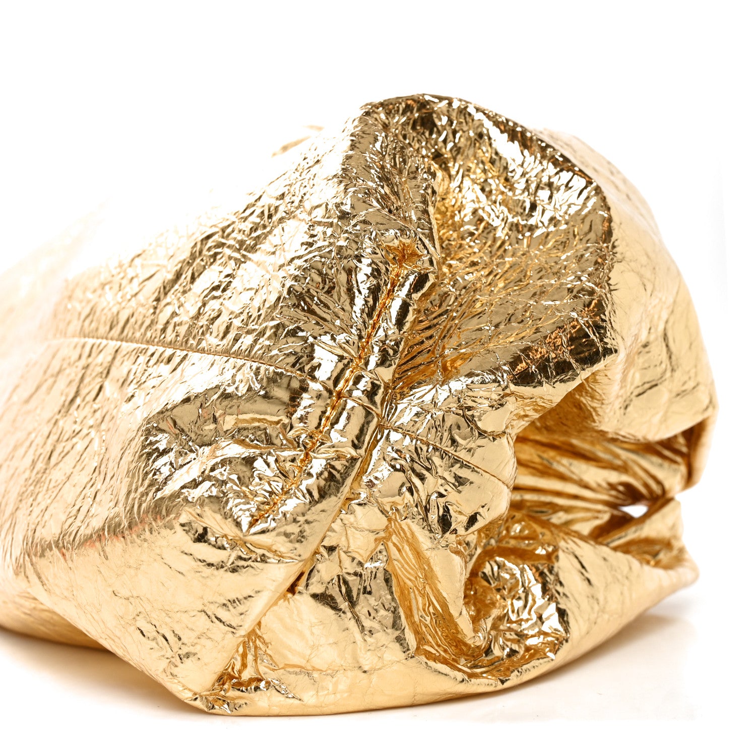 Bottega Veneta Metallic Crushed Calfskin The Pouch Oversized Clutch Gold 11 of 11