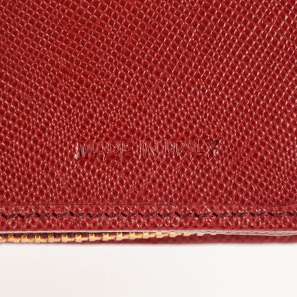 Prada Saffiano Metal Compact Wallet Rubino 8 of 10