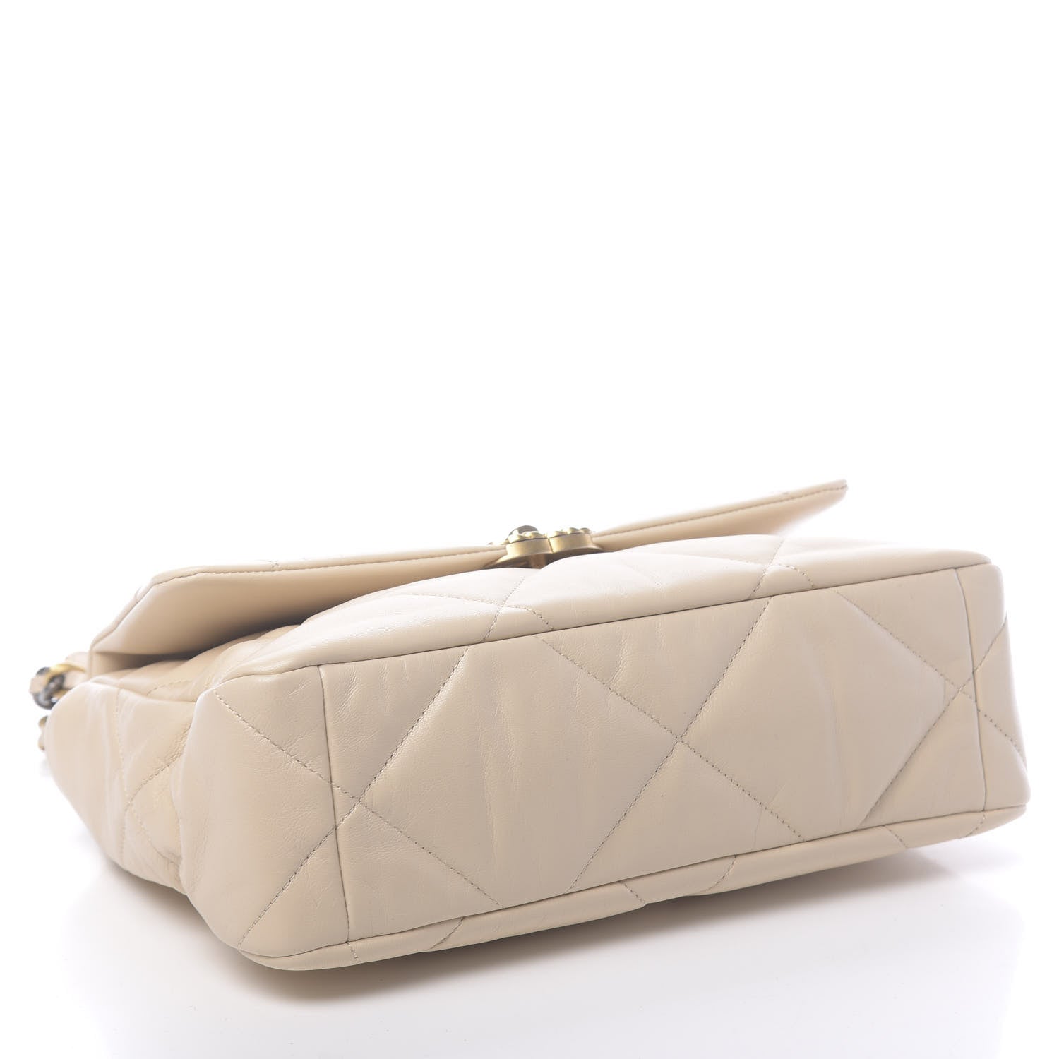 Chanel Goatskin Quilted Large 19 Flap Beige 4 of 11
