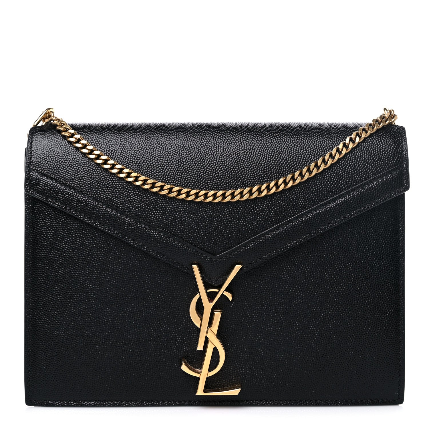 Saint Laurent Grain De Poudre Monogram Cassandra Clasp Bag Black 1 of 12