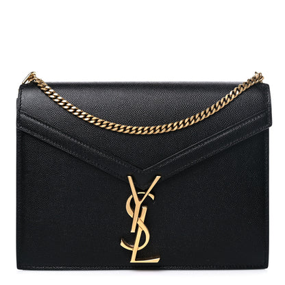 Saint Laurent Grain De Poudre Monogram Cassandra Clasp Bag Black 1 of 12