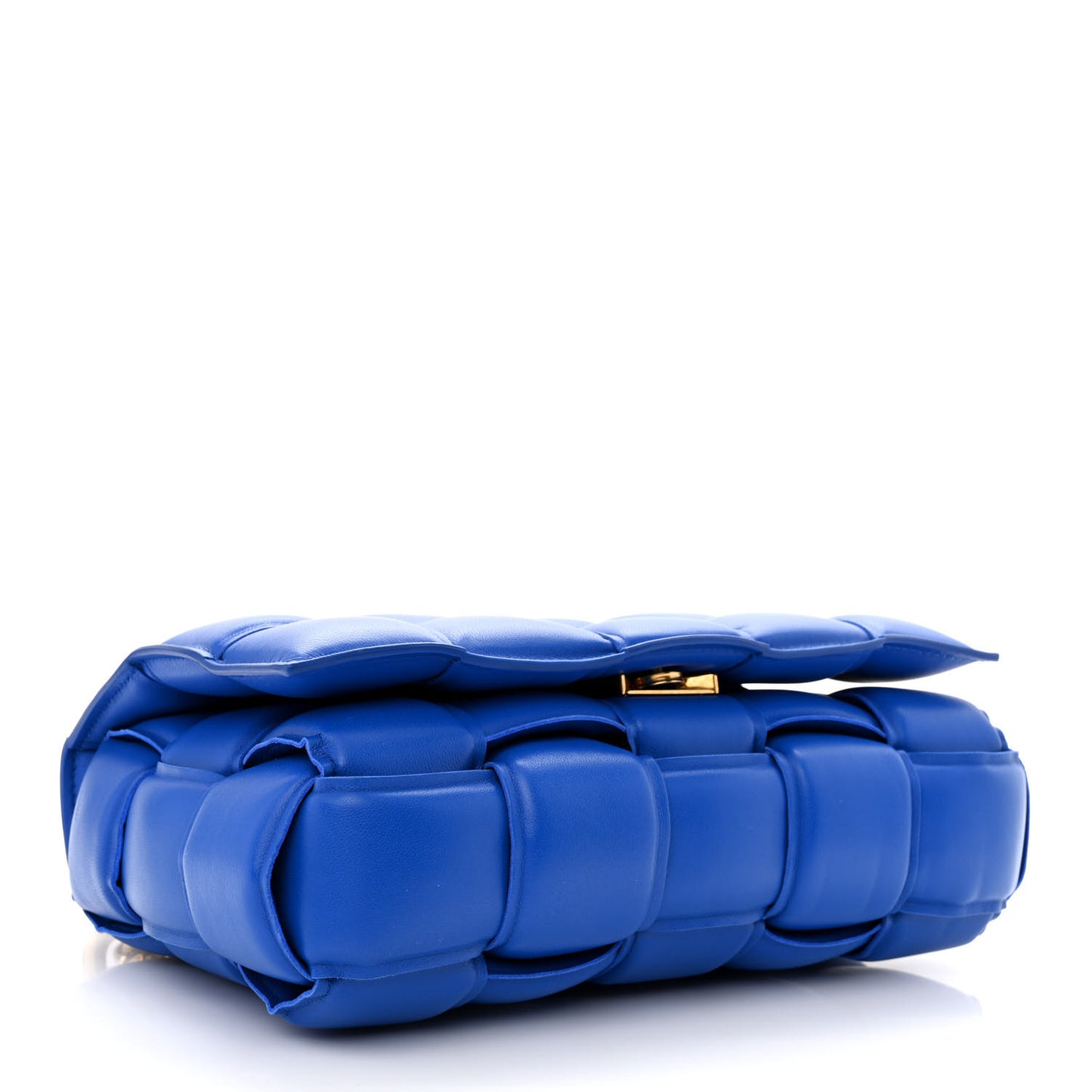 Lambskin Maxi Intreccio Padded Chain Cassette Crossbody Bag Cobalt