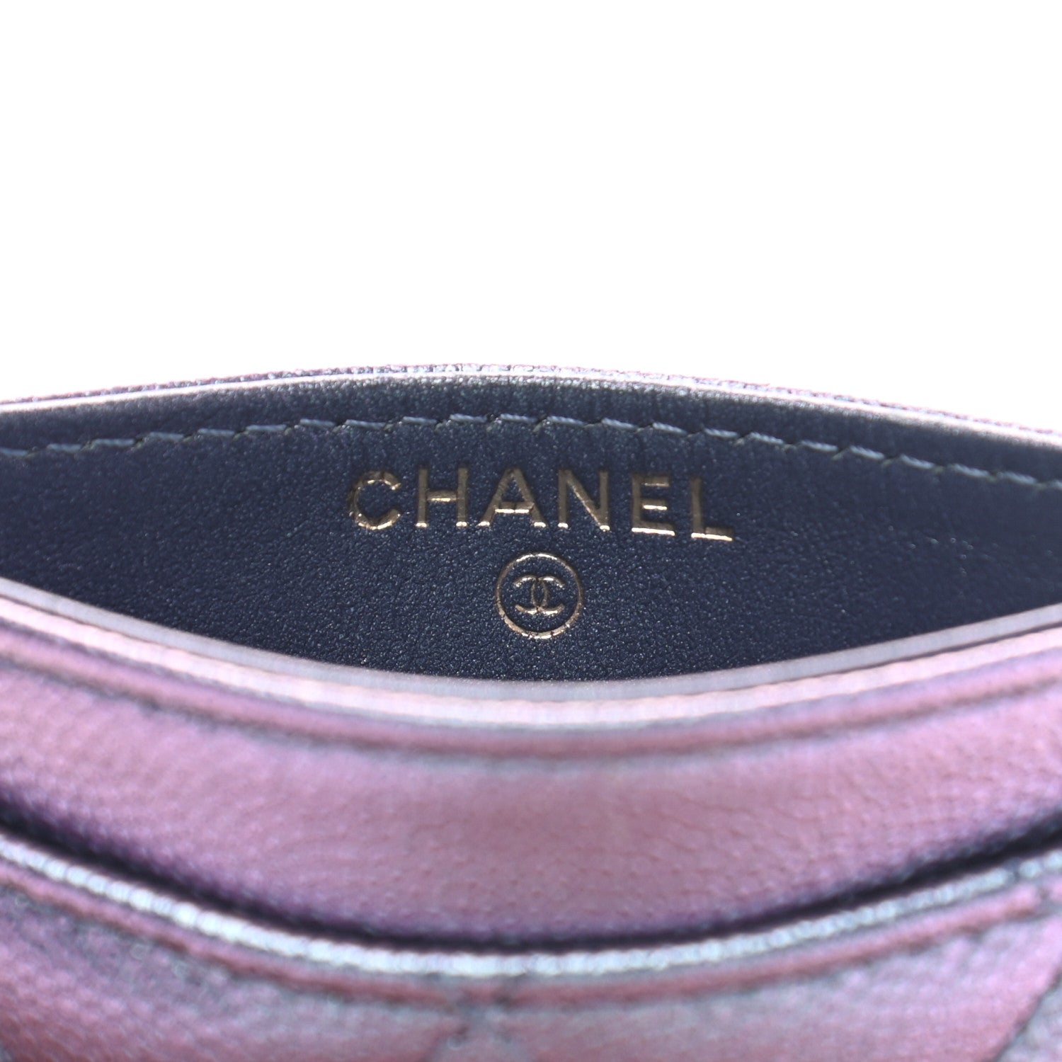Chanel Iridescent Caviar Quilted Card Holder Dark Blue 7 of 9