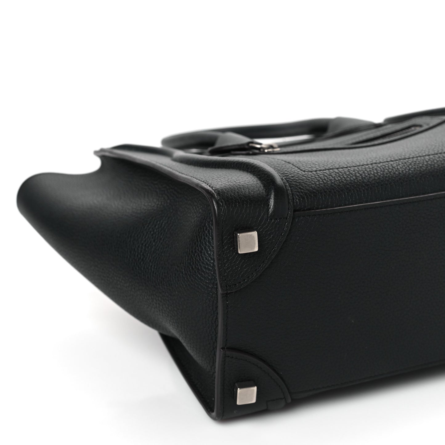 Drummed Calfskin Micro Luggage Black