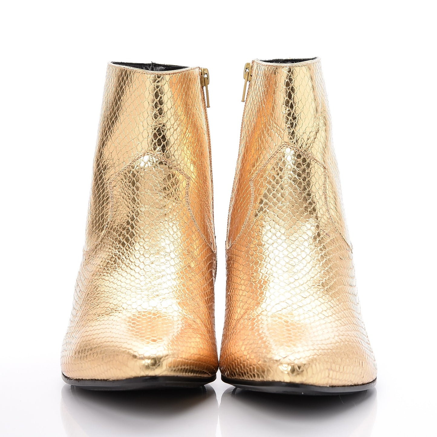 Mens Metallic Python Calfskin Embossed Devon 30 Western Boot 46 Gold