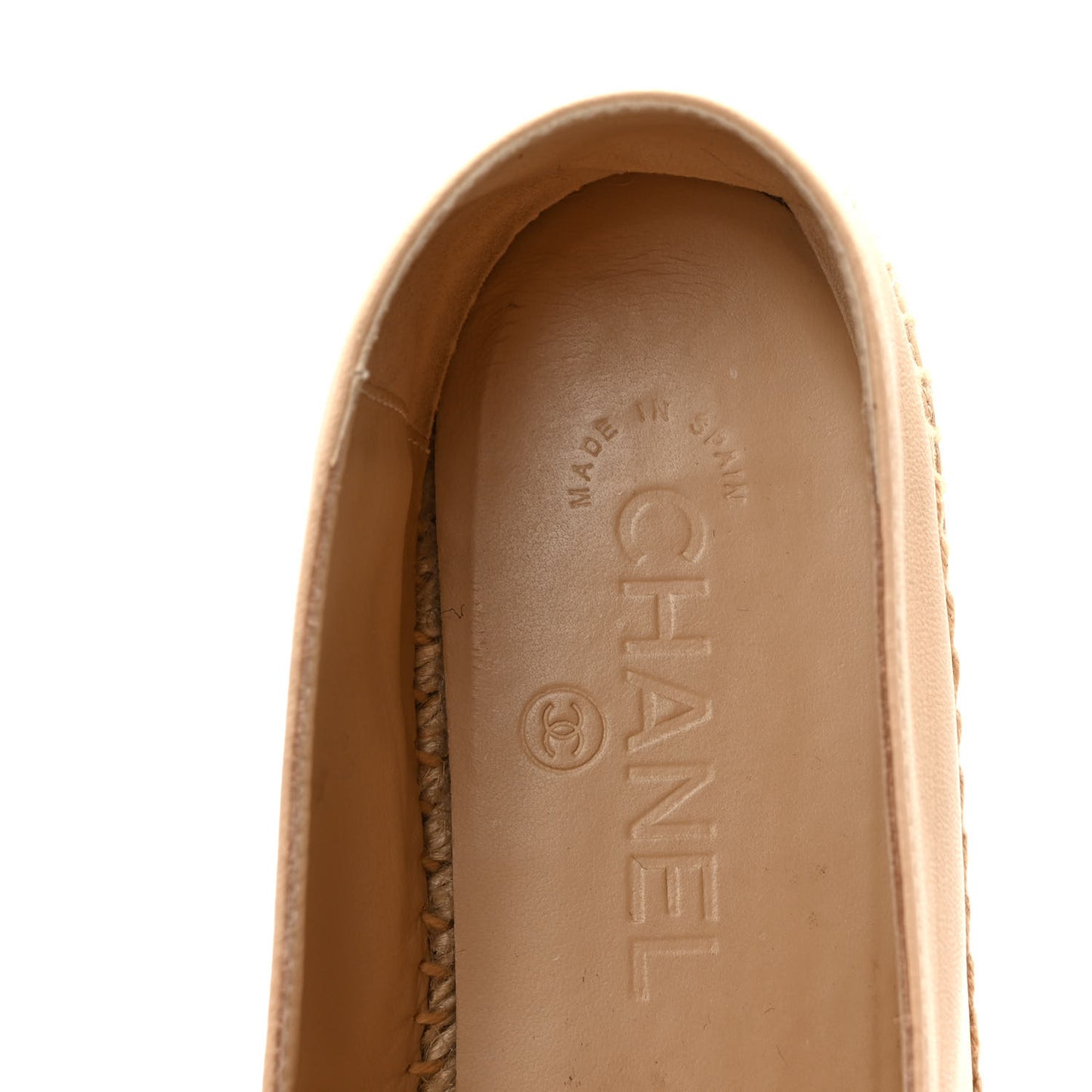 Lambskin Quilted CC Espadrilles 39 Beige
