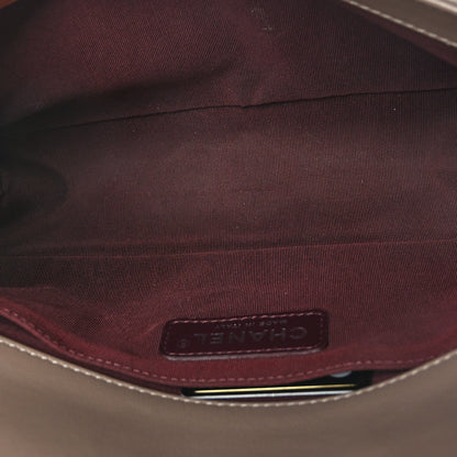 Chanel Calfskin Chevron Quilted Medium Boy Flap Taupe 5 of 9