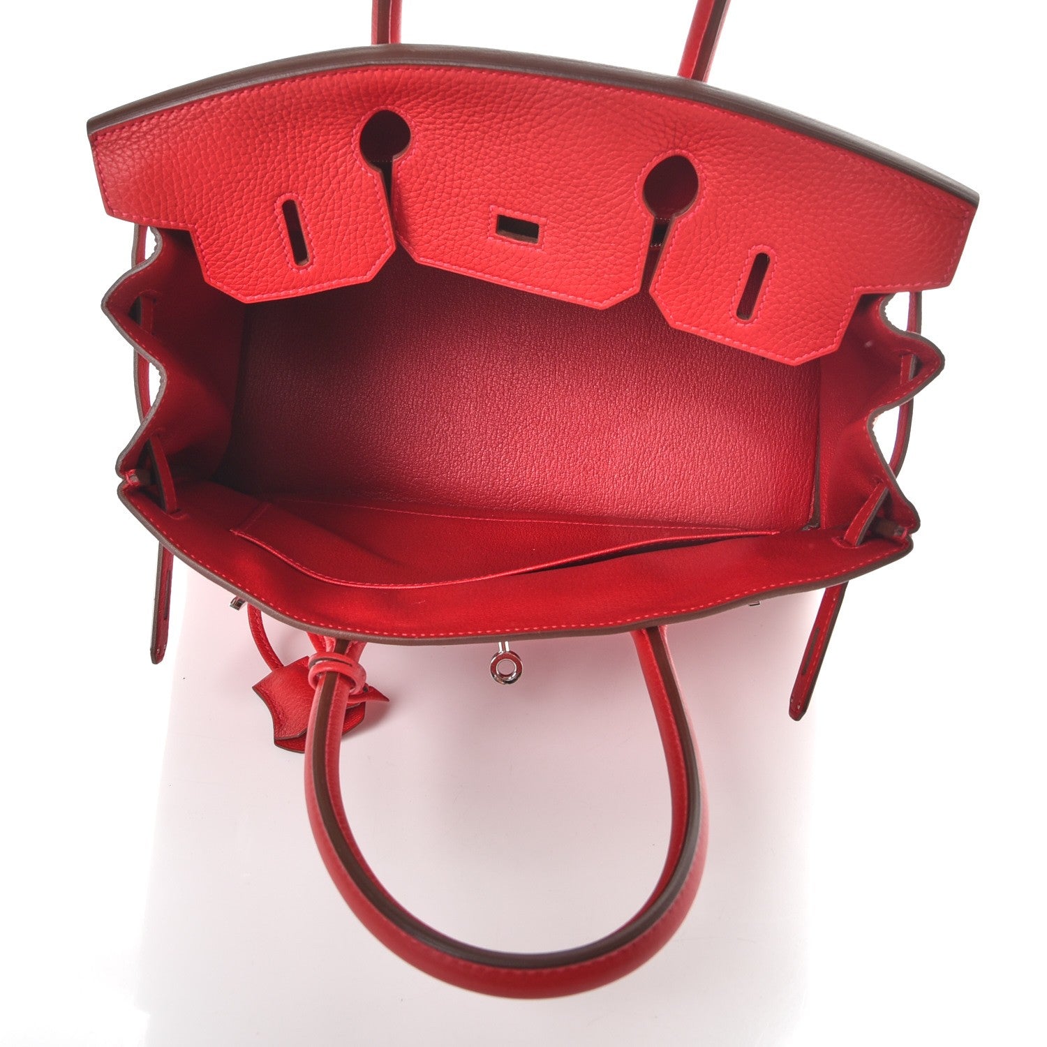 Hermes Taurillon Clemence Birkin 30 Rouge Garance 8 of 36