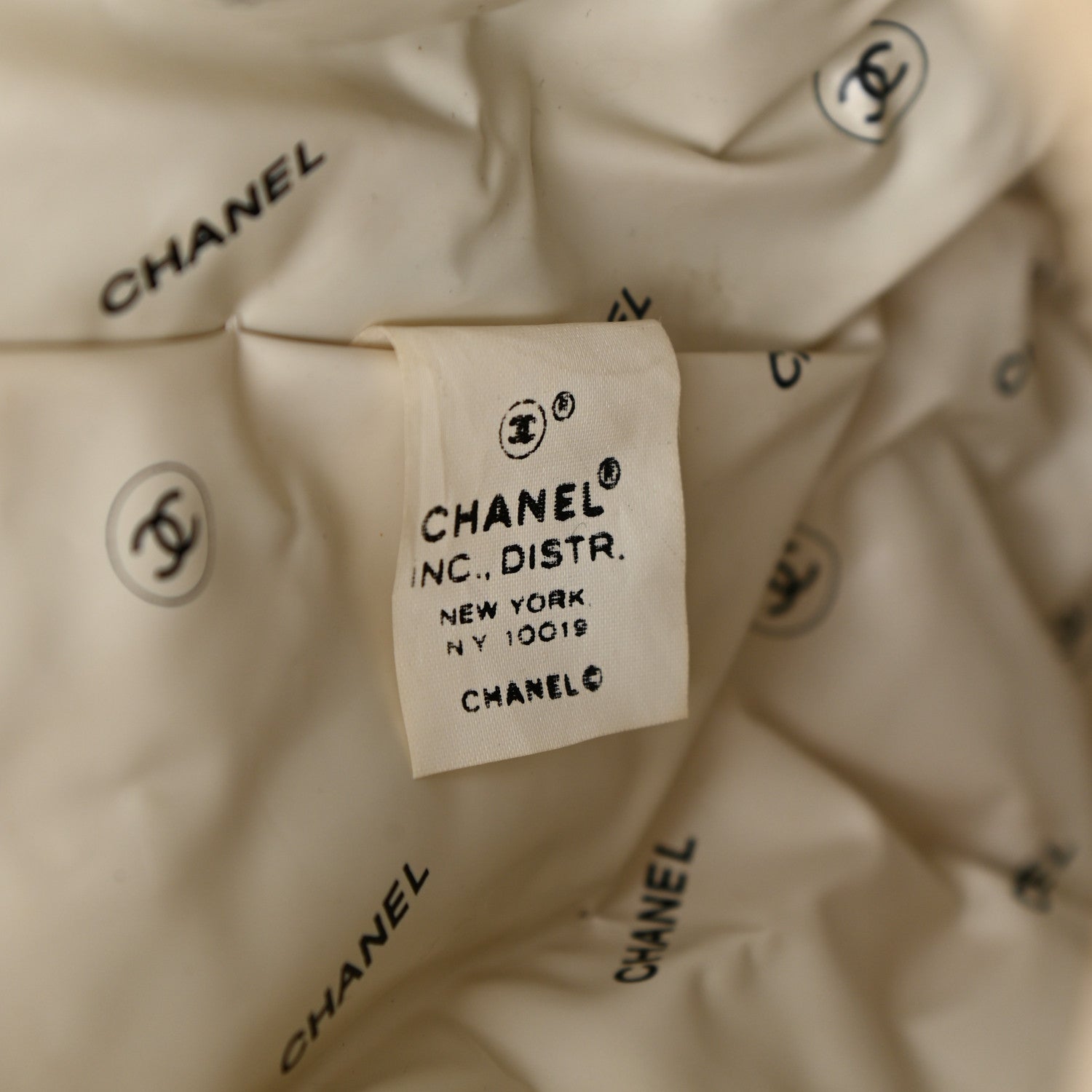 Chanel Canvas Drawstring Backpack Black White 6 of 8