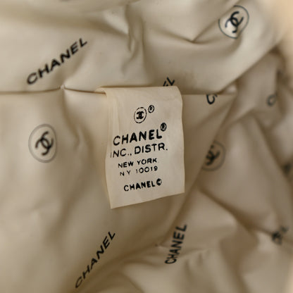 Chanel Canvas Drawstring Backpack Black White 6 of 8
