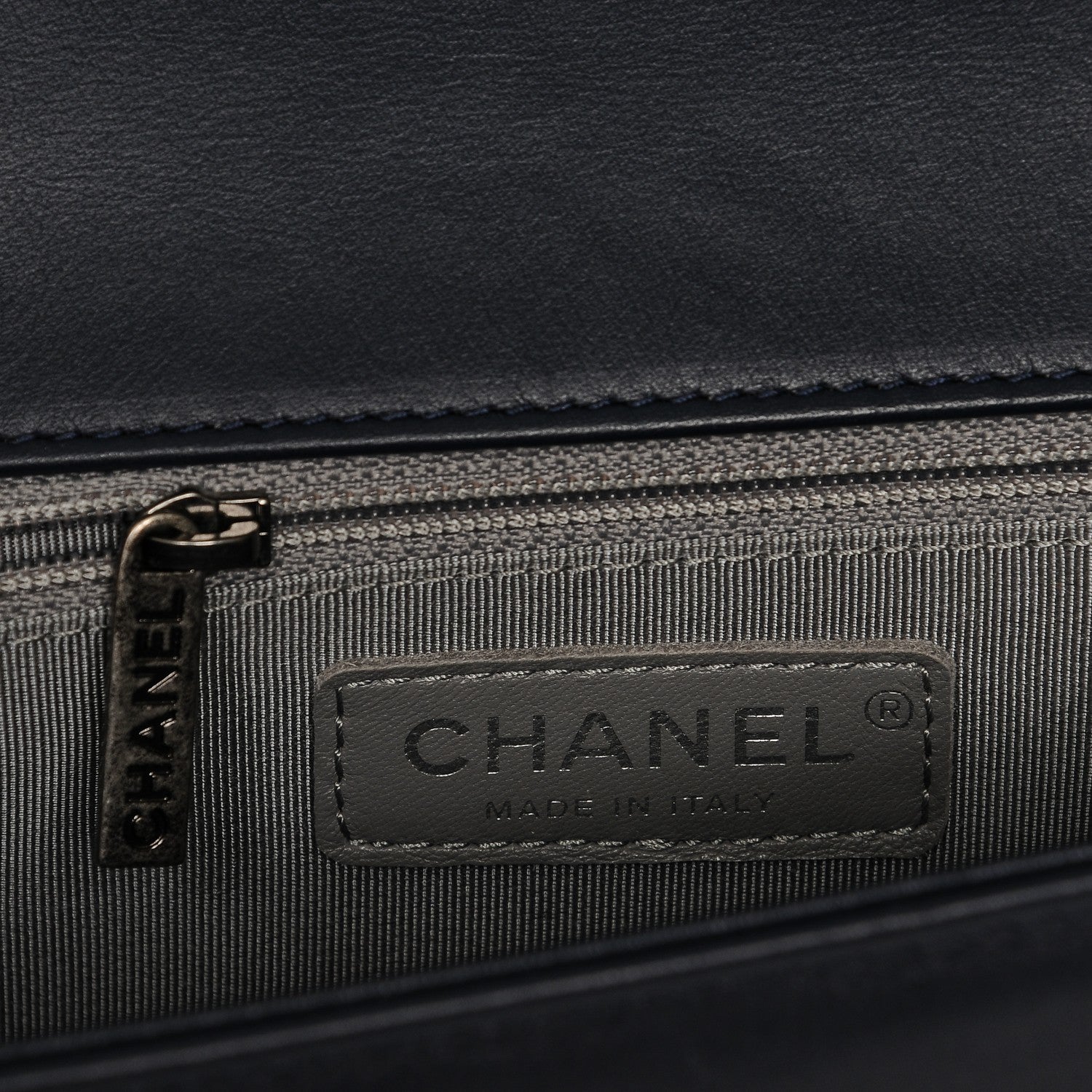 Chanel Lambskin Chevron Quilted New Medium Boy Flap Dark Navy Blue 7 of 7