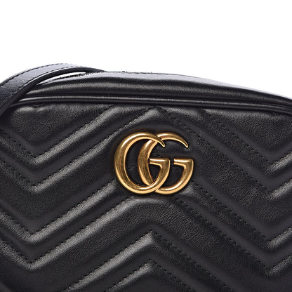 Gucci Calfskin Matelasse Mini GG Marmont Chain Shoulder Bag Black 12 of 12