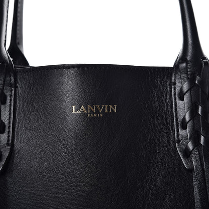 Lanvin Smooth Calfskin Medium Fringe Shopper Tote Black 6 of 9