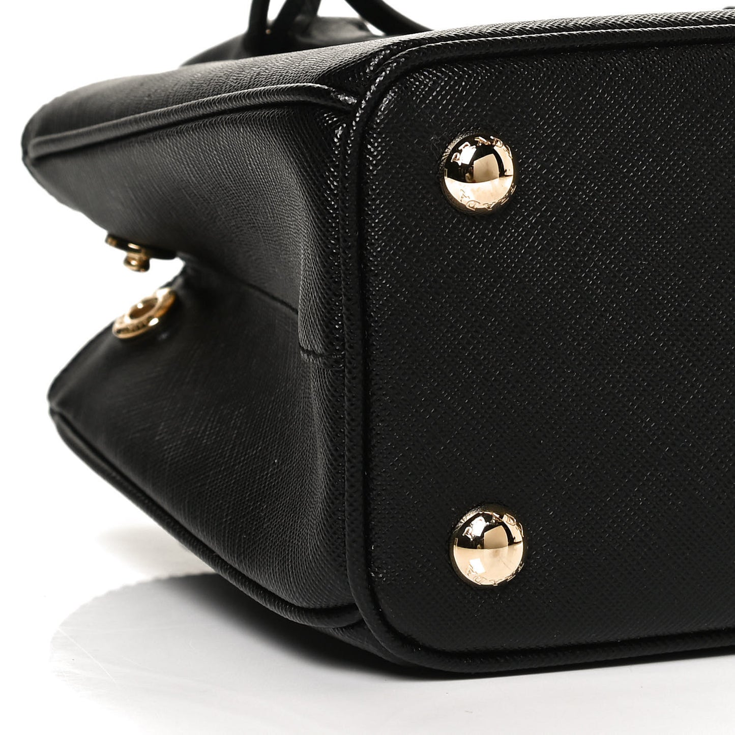 Saffiano Lux Micro Galleria Shoulder Bag Black