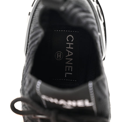 Chanel Fabric Logo Sneakers 37.5 Black 7 of 8