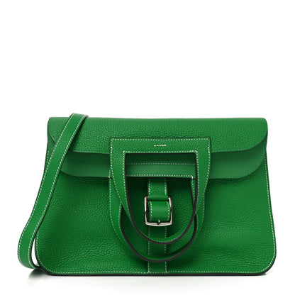 Hermes Taurillon Clemence Halzan 31 GM Bambou 1 of 9