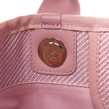 Chanel Mixed Fibers Calfskin Medium Deauville Tote Rose Pink 12 of 23