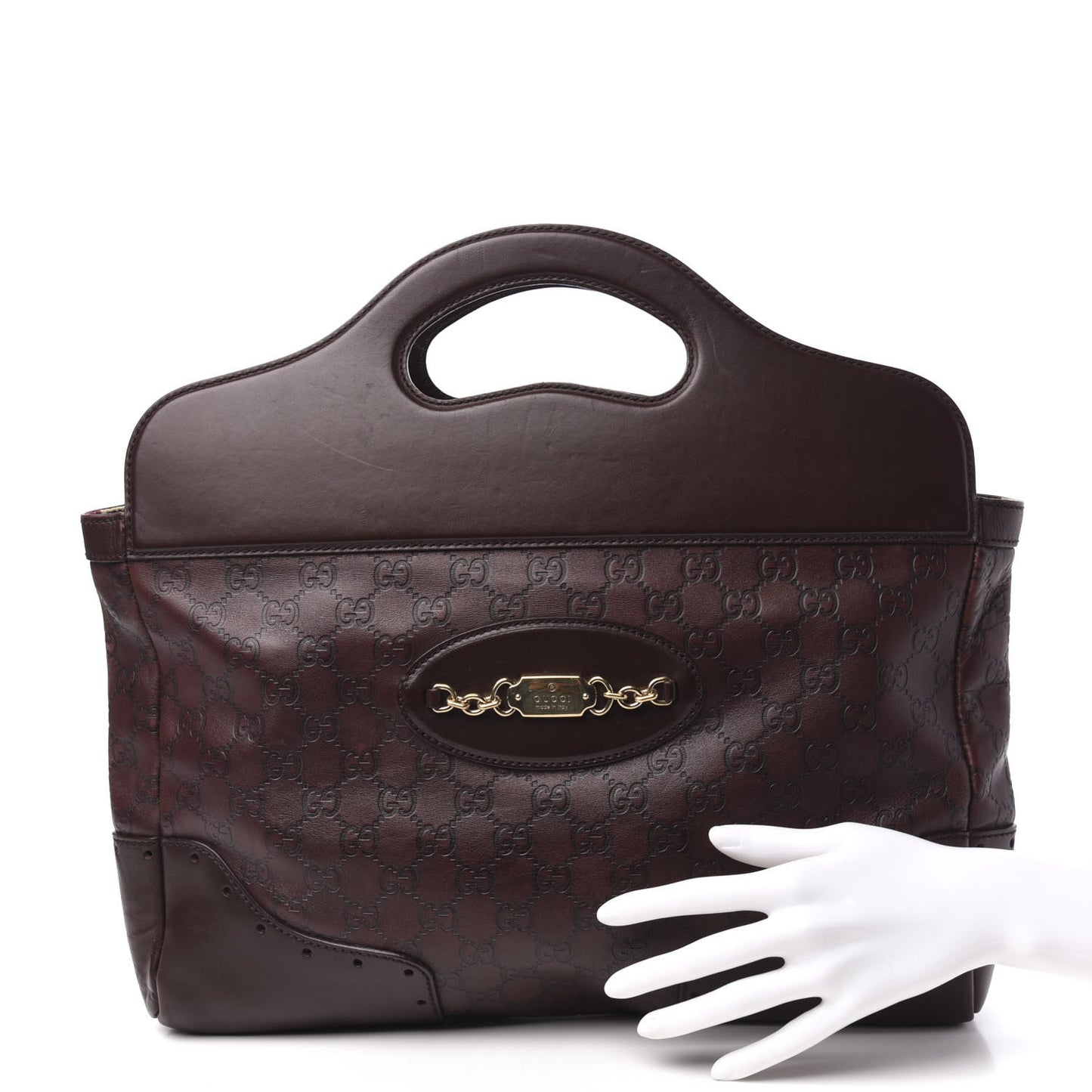 Guccissima Medium Punch Top Handle Tote Brown