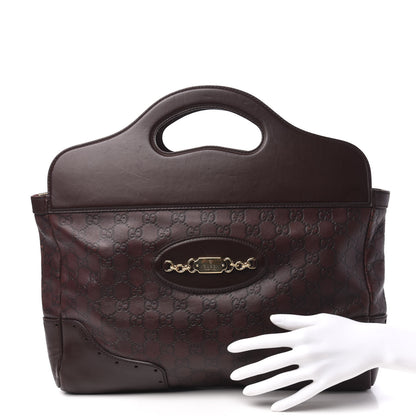 Gucci Guccissima Medium Punch Top Handle Tote Brown 2 of 11