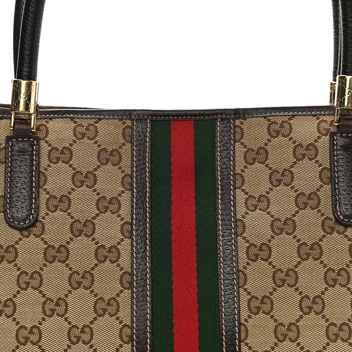 Monogram Web Tote Brown