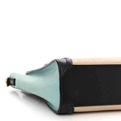 Celine Drummed Calfskin Nano Tri-Color Luggage Antarctic 8 of 15