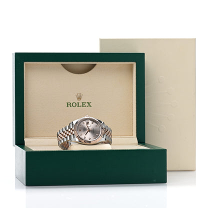 Rolex Stainless Steel 18K Everose Gold Diamond 41mm Oyster Perpetual Datejust Watch Silver 126331 5 of 5