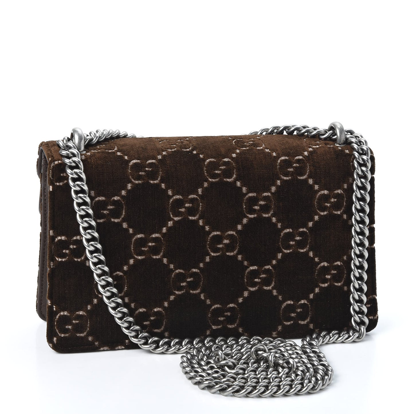 Velvet Moon Calfskin Crystal GG Monogram Small Dionysus Shoulder Bag Brown Vintage Cocoa Black Diamond