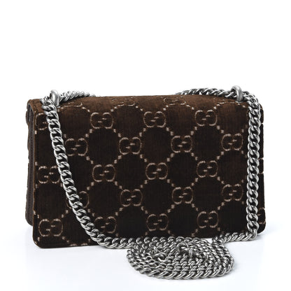Gucci Velvet Moon Calfskin Crystal GG Monogram Small Dionysus Shoulder Bag Brown Vintage Cocoa Black Diamond 2 of 9