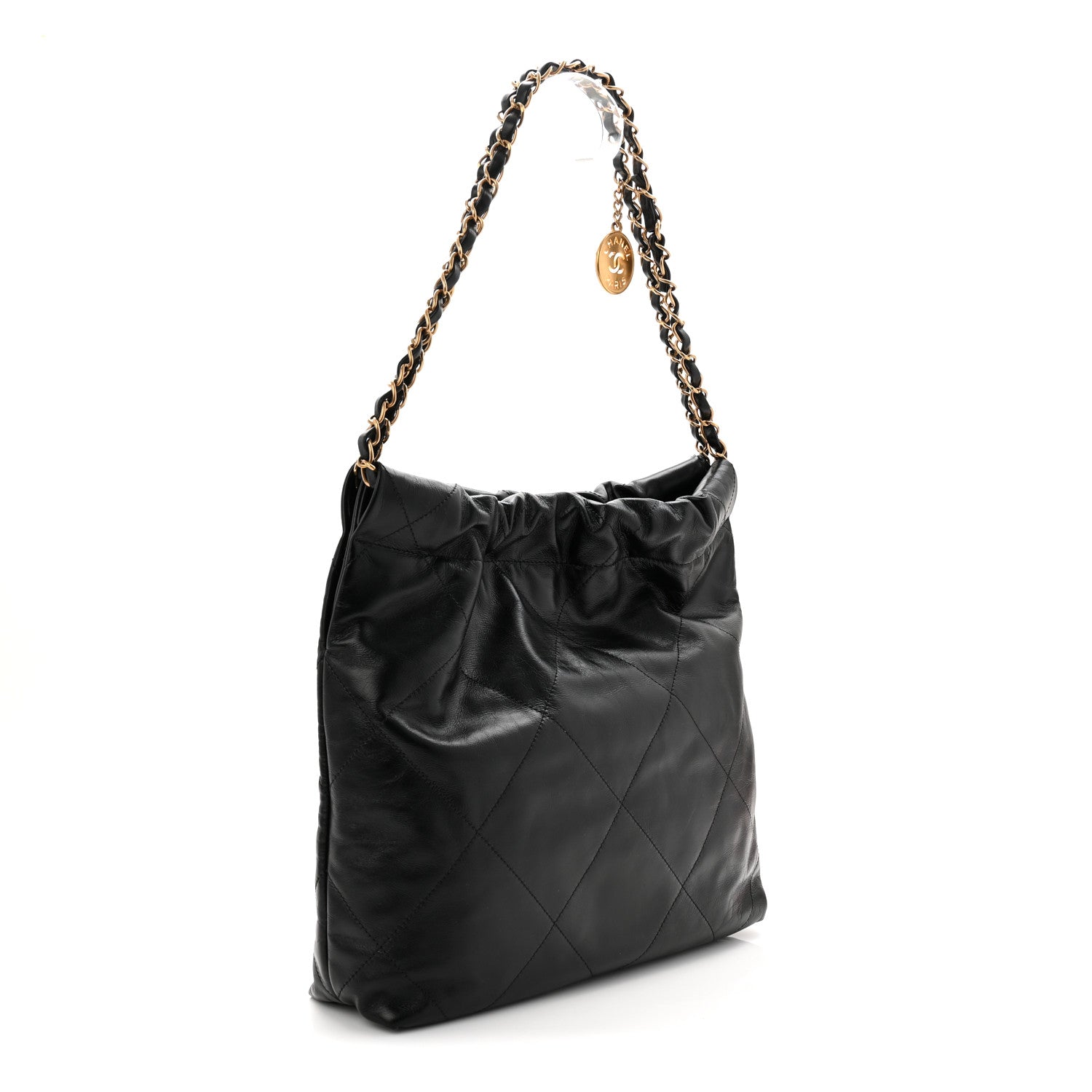 Chanel Shiny Calfskin Quilted Small Chanel 22 Black 6 of 21