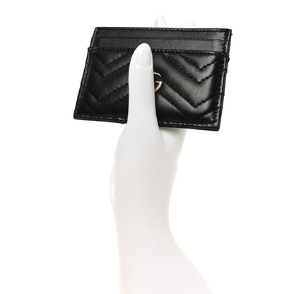 Gucci Calfskin Matelasse GG Marmont Card Holder Black 2 of 7