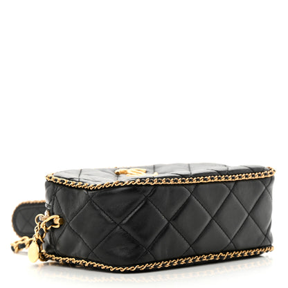 Chanel Lambskin Quilted Chain CC Mini Camera Case Black 4 of 14