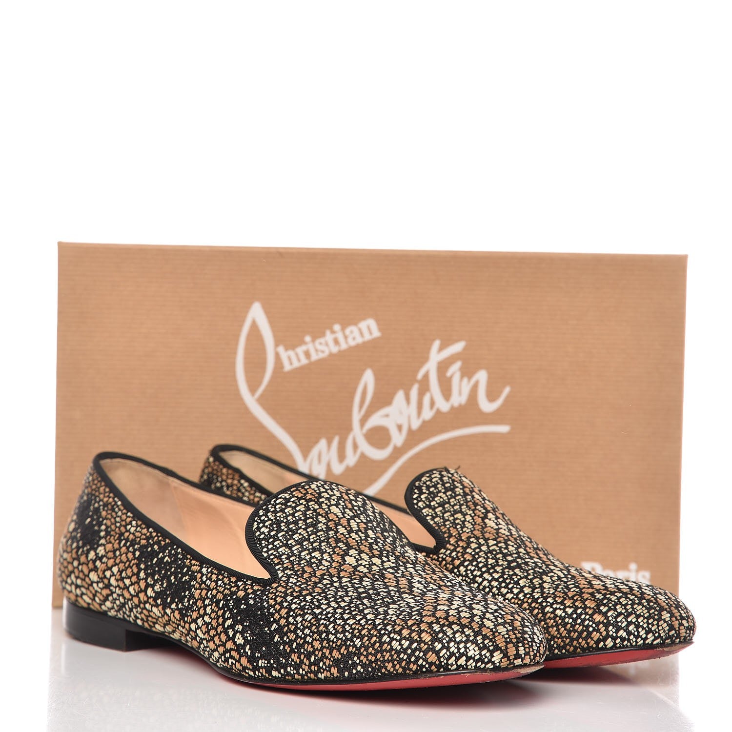 Christian Louboutin Jacquard Sakouette Loafer Flats 39 Brown Beige 11 of 11